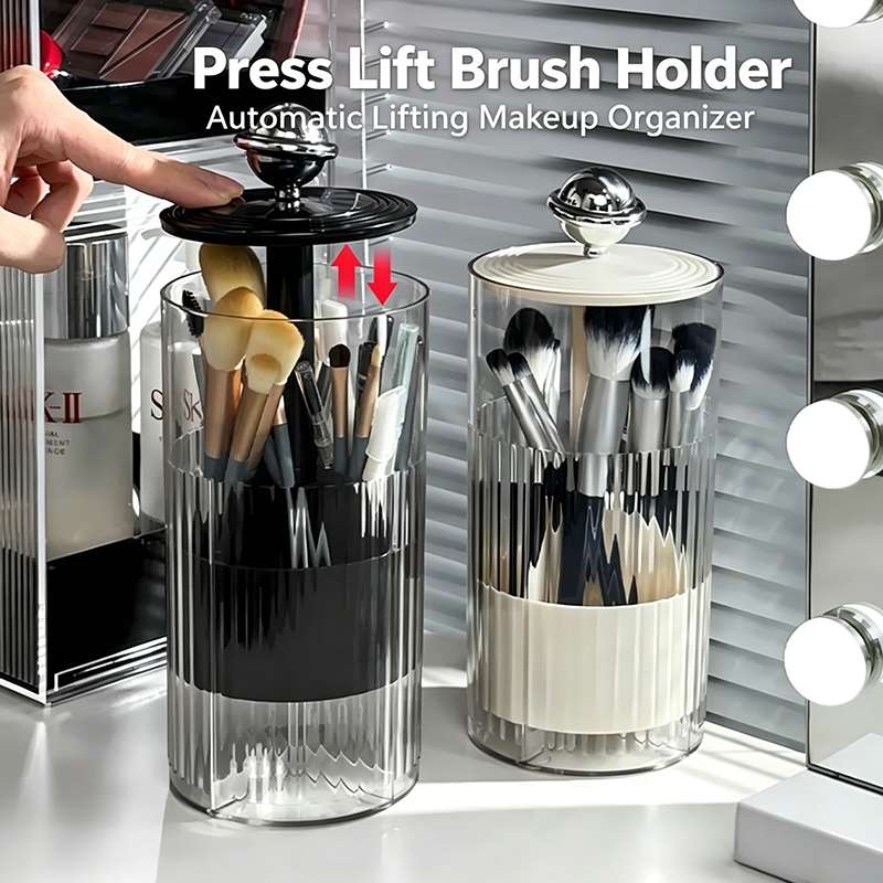 Luxury Skincare And Makeup Brands - Automatische make-upborstelhouder met stofbescherming, luxe cosmetica-organizer